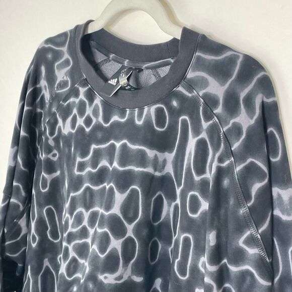Adidas 11 Honoré Sweatshirt Women's Plus 1X Black Grey Pullover Animal Prt $120 - Picture 3 of 11